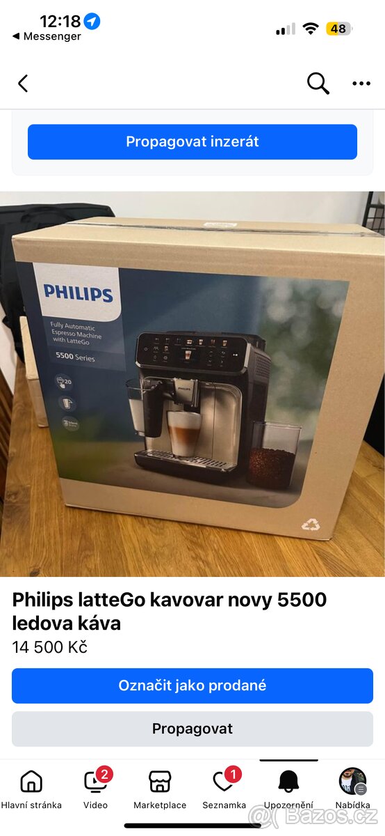 Kavovar Philips latteGO 5500 - ledová kava novy