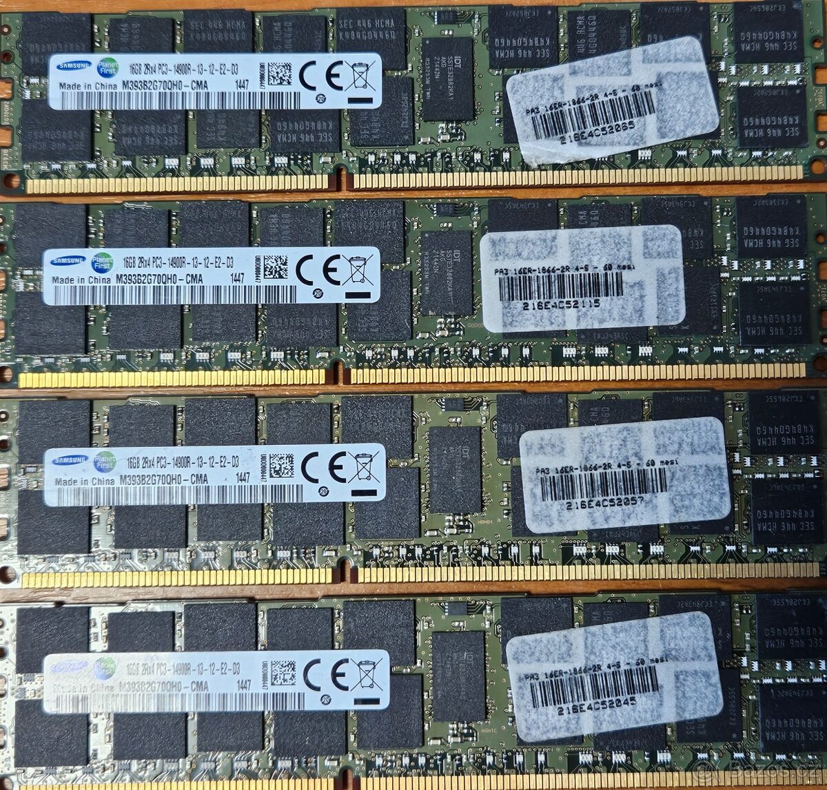 Set 4 Ks 16 GB (64 Gb) Samsung 16 GB 2Rx4 PC3-14900R DDR3