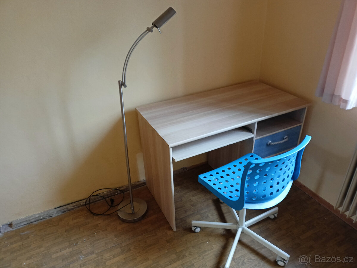 Prodám psací stůl + židli + stojací lampu