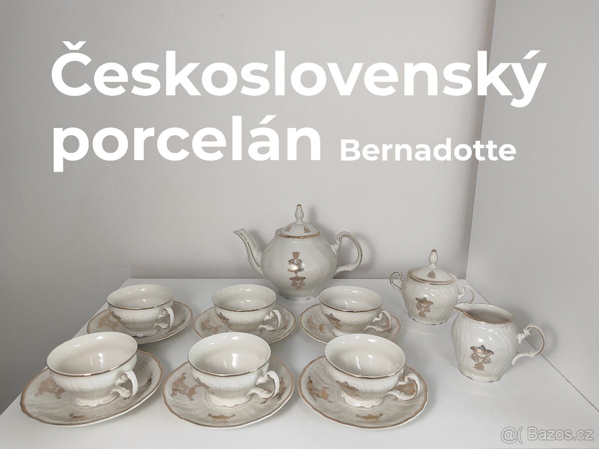 Kompletní čajový servis Bernadotte - Leander Czechoslovakia