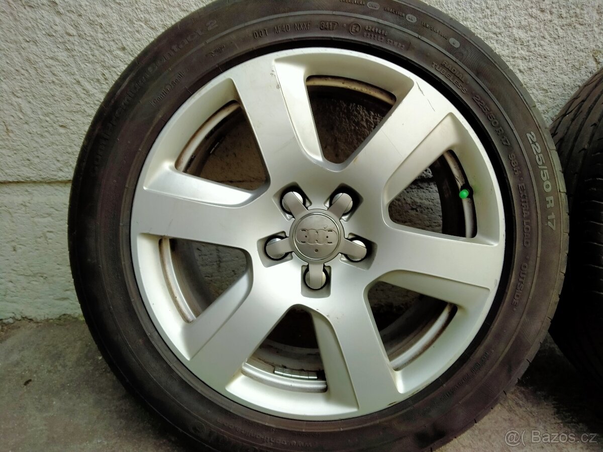Alu kola originál Audi, 8J x r17, 5x112, ET 39, Letní pneu