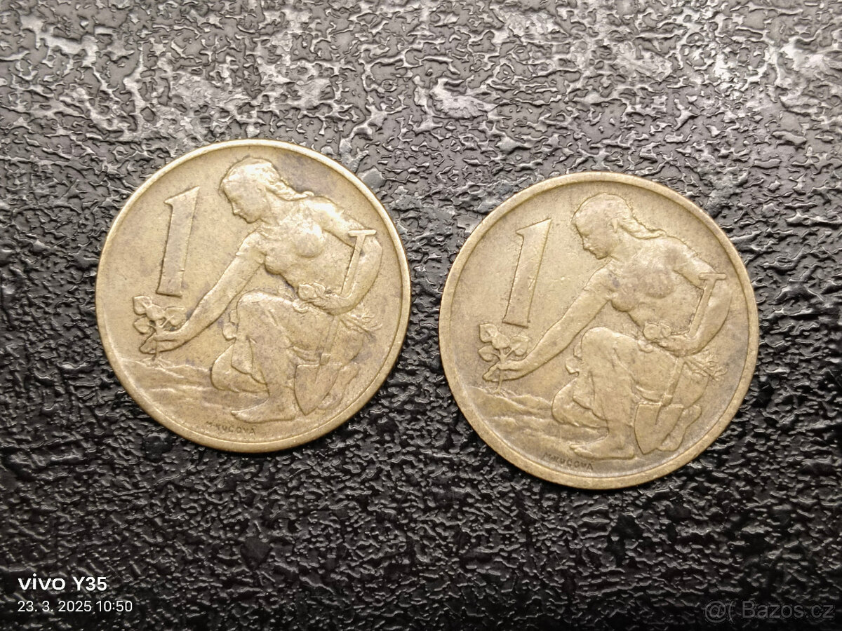 1 koruna 1980 obě varianty