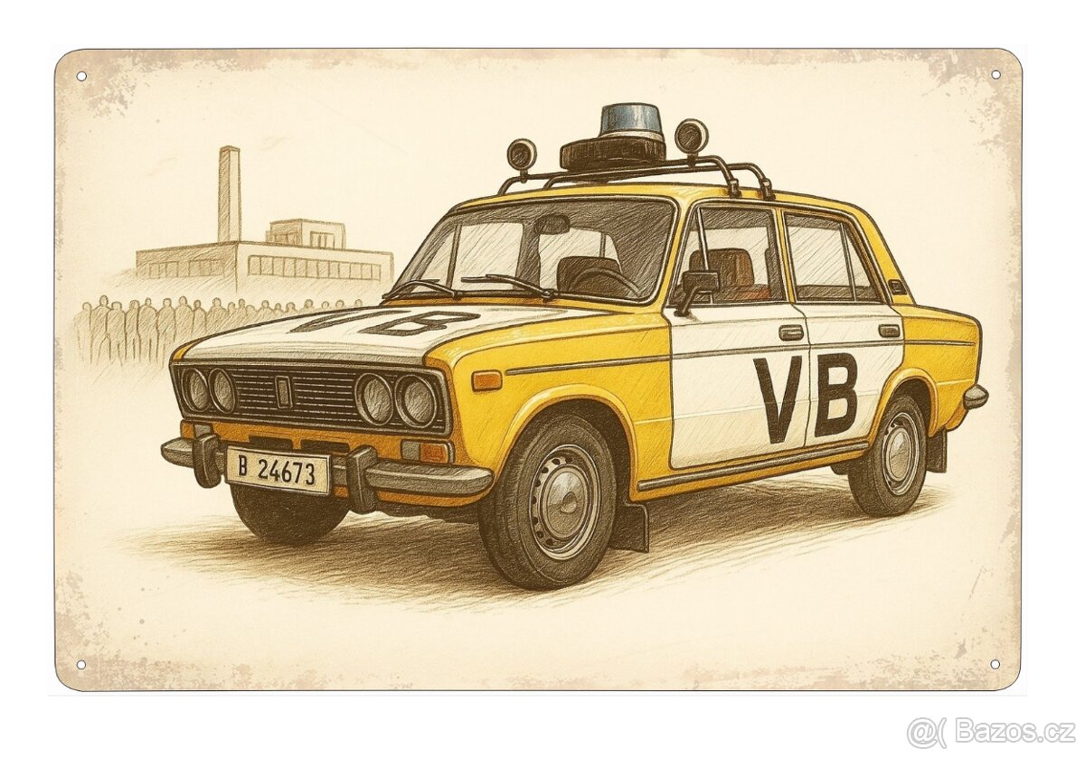 plechová cedule - LADA 1500 / VAZ 2103: Veřejná bezpečnost