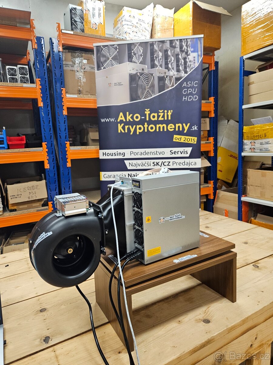 Radiální ventilátor – odhlučnění pro ASIC_minery