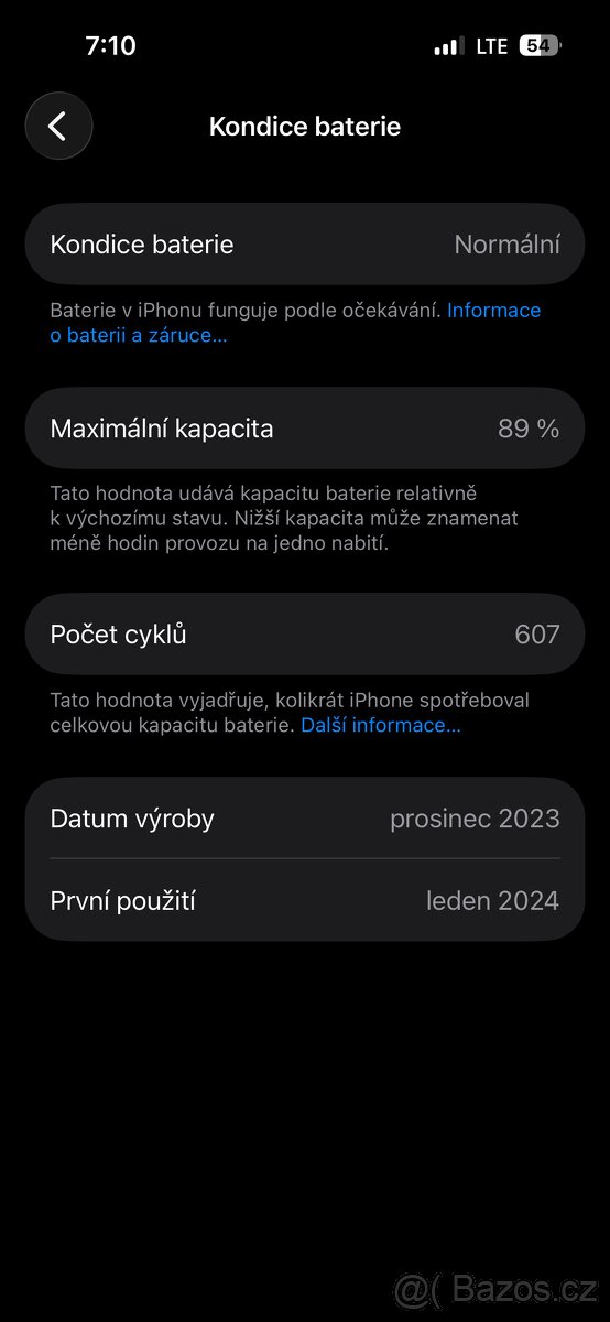 iPhone 15pro 128GB, BATERIE 89%, plně funkční, 12 500 kč