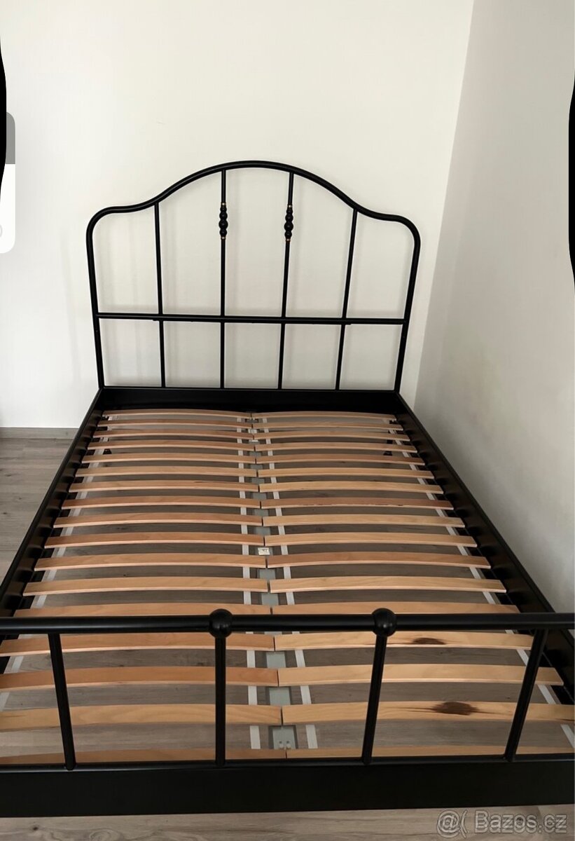 Manželská postel | IKEA | 140x200 | kovová | včetně roštů