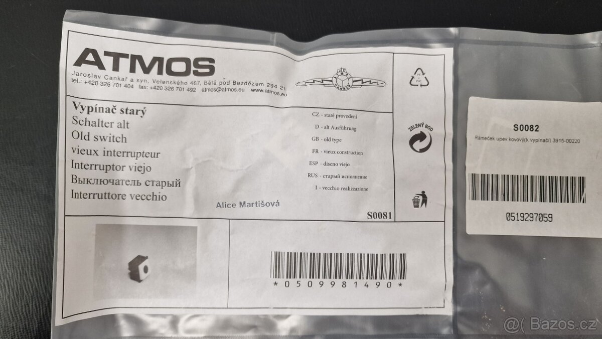 ATMOS - Vypínač - staré provedení - S0081