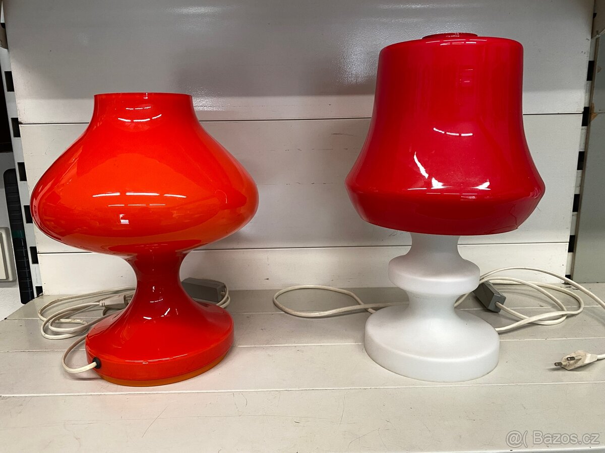2x retro skleněná lampa Ivan Jakeš a Štěpán Tabery