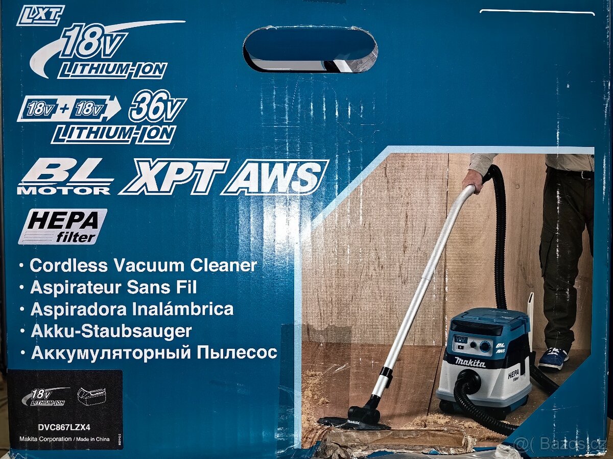 Aku vysavač AWS LXT 2x18V Makita DVC867LZX4