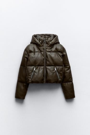 Teplá bunda bomber kožená/koženková teplá zn. Zara