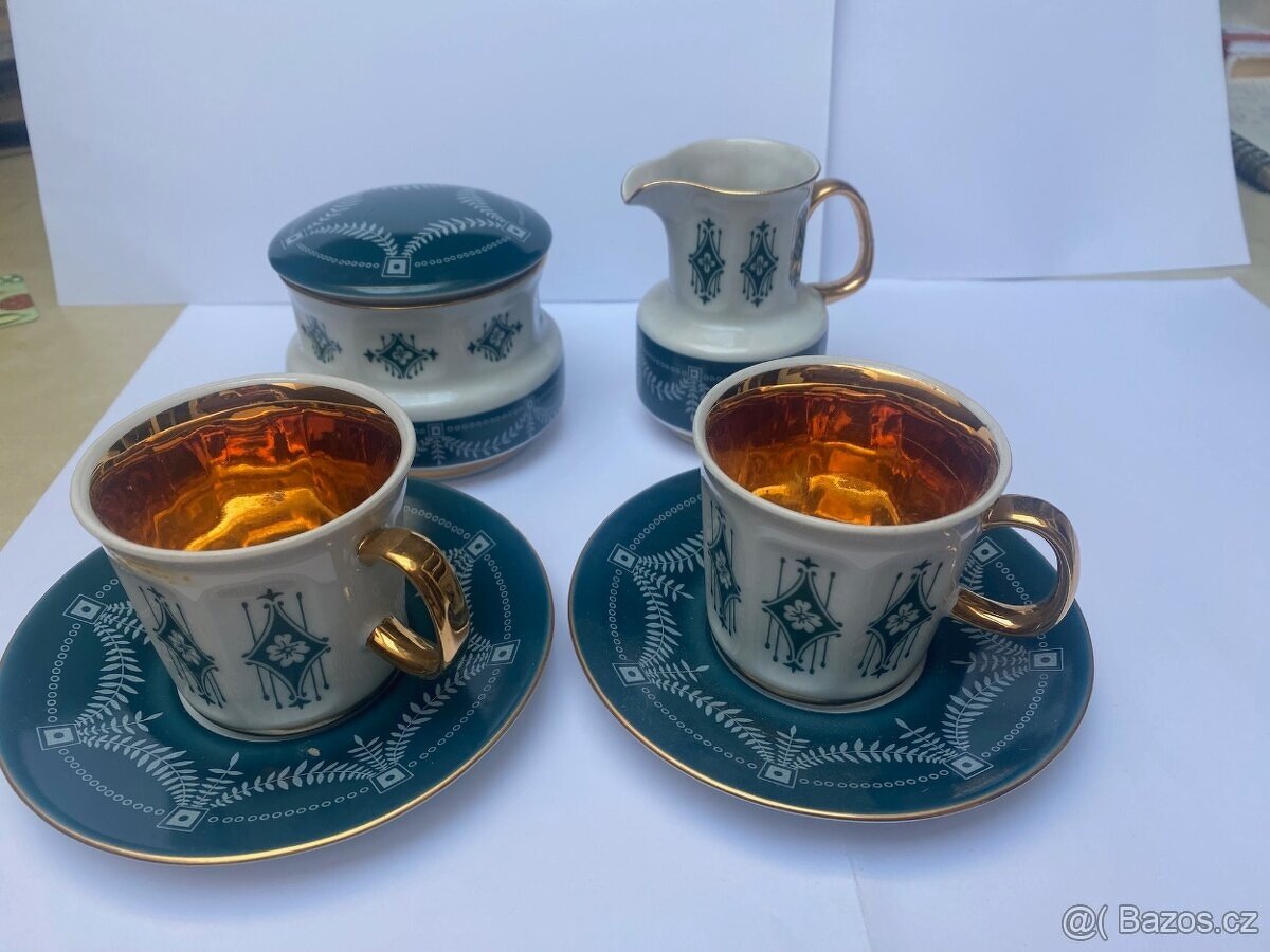 Pirkenhammer „LADA“ – 2 šálky + podšálky, cukřenka s víčkem,