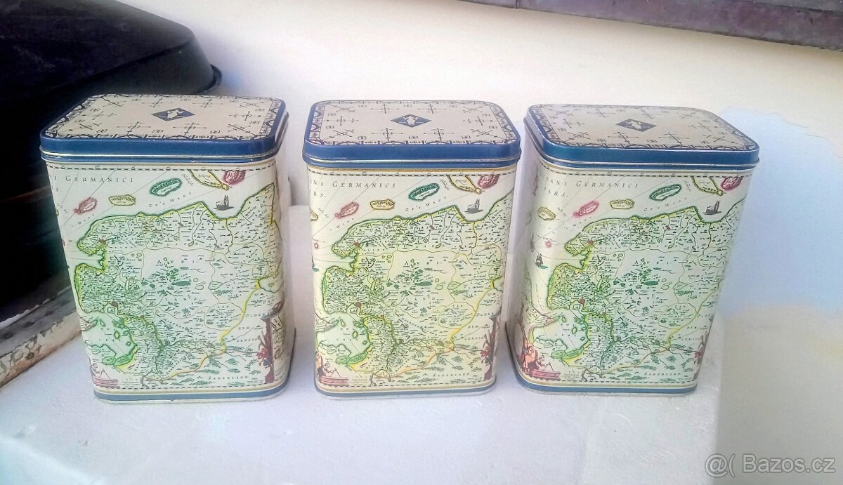 Plechové dózy od čaje