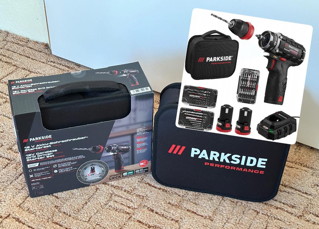 Sada: Parkside Aku vrtačka | +2x baterie, nabíječka