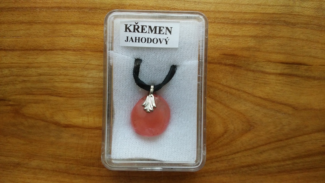 Nový šperk - přívěsek, náhrdelník - křemen jahodový - SLEVA