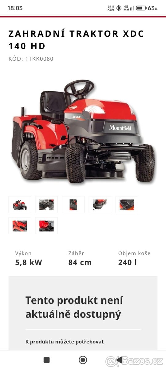 Zahradní traktor XDC 140 HD