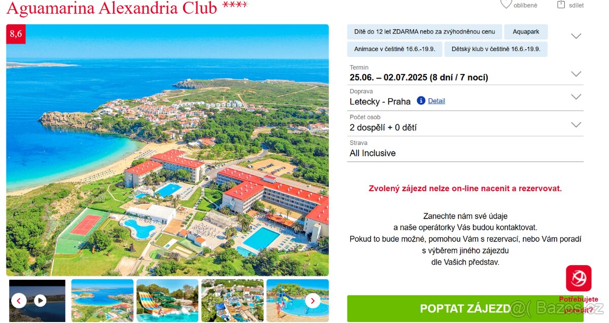 Přenechání zájezdu - last minute Menorca - odlet 25.6.