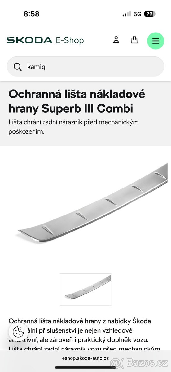 Superb 3 combi ochranná lišta hrany kufru