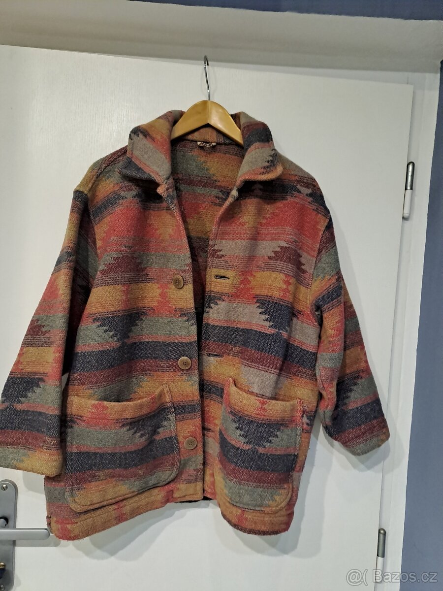 Dámský vlněný VINTAGE kabát vel. L-XL