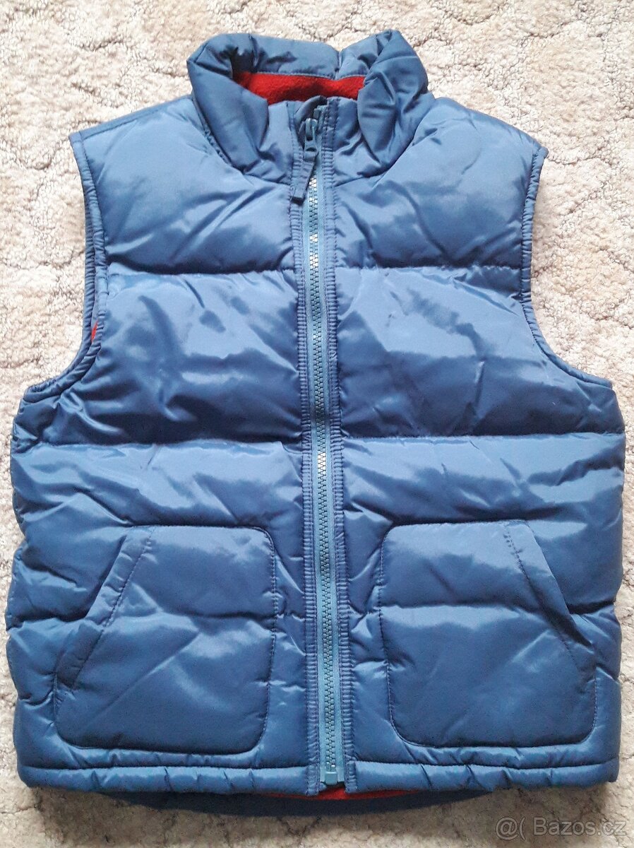 Dětská teplá zimní (podzimní) šusťáková vesta vel. 128