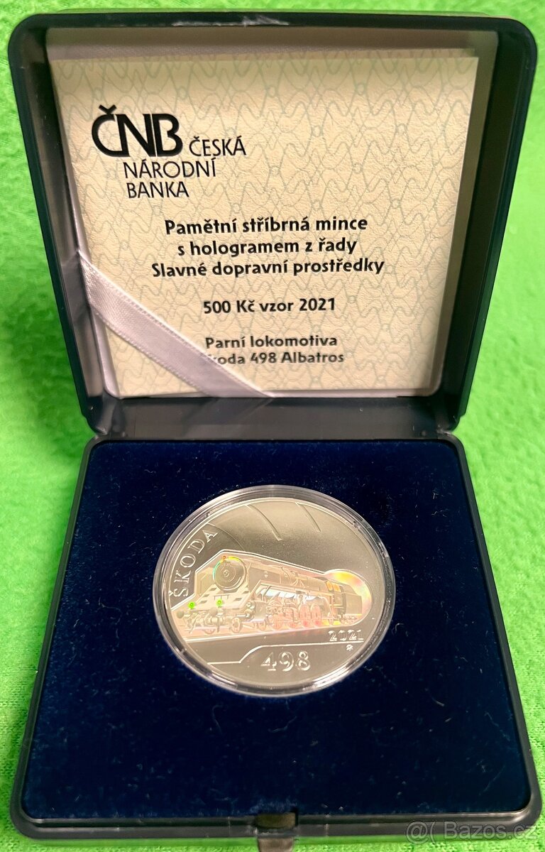 Stříbrná mince parní lokomotiva Škoda 498 Albatros BK