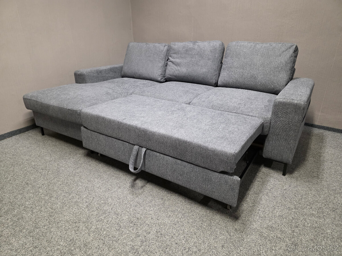 Nová rozkládací rohová sedačka LOLA šedá