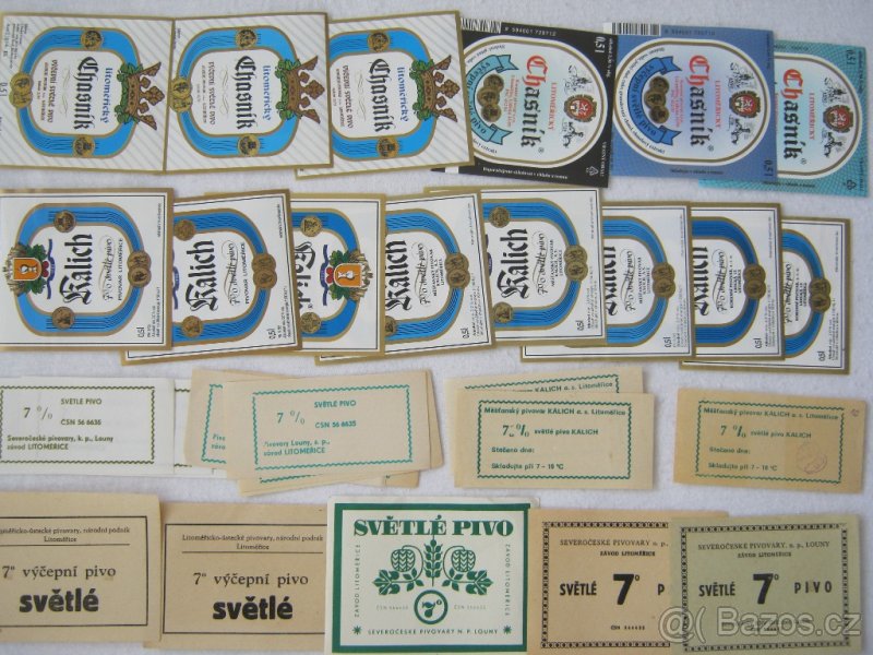 pivní etikety pivovar Litoměřice 486ks etiket