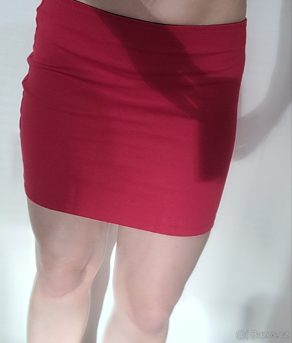 Sexy červená sukně Berschka vel M jako nová minisukně mini