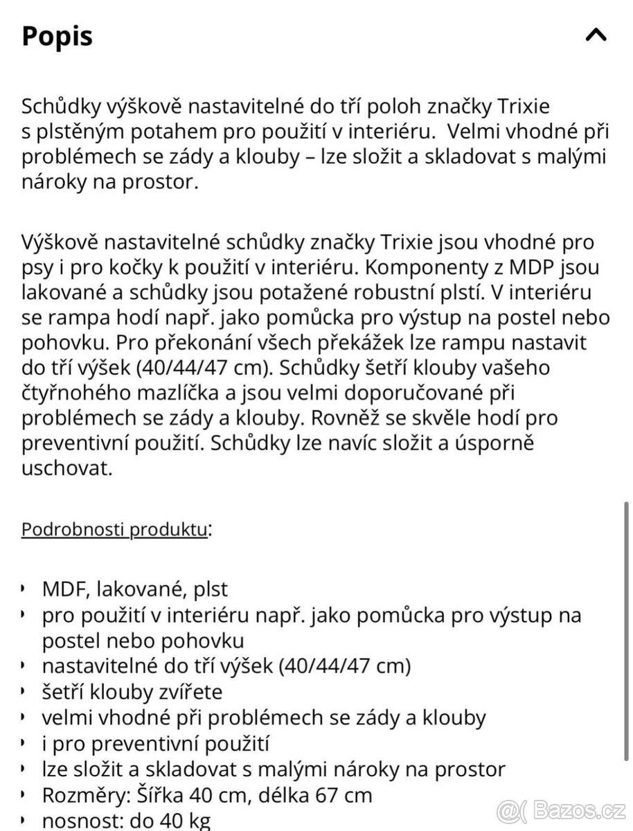 Schůdky pro psa