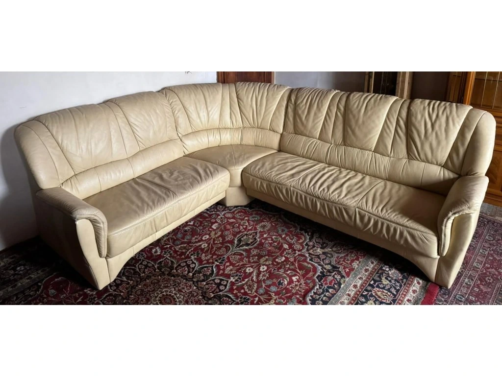 Rohová kožená sedací souprava,3293
