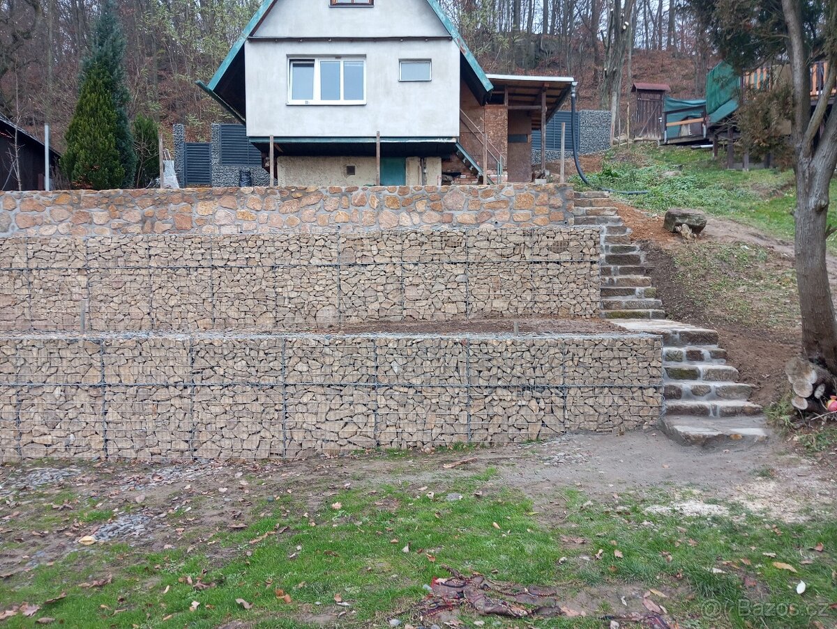 Kamenné stavby a realizace gabionu