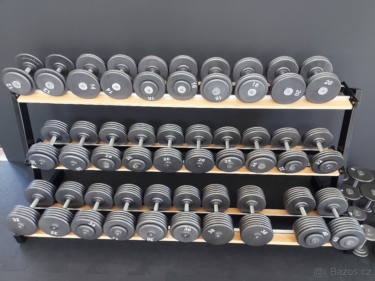 Profi pevné jednoruční činky 2 - 100kg NOVÉ