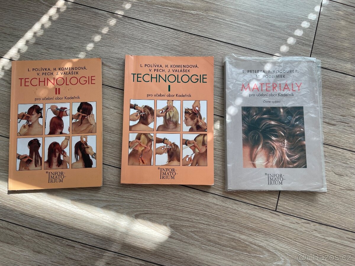 Technologie I, II a Materiály kadeřnické učebnice