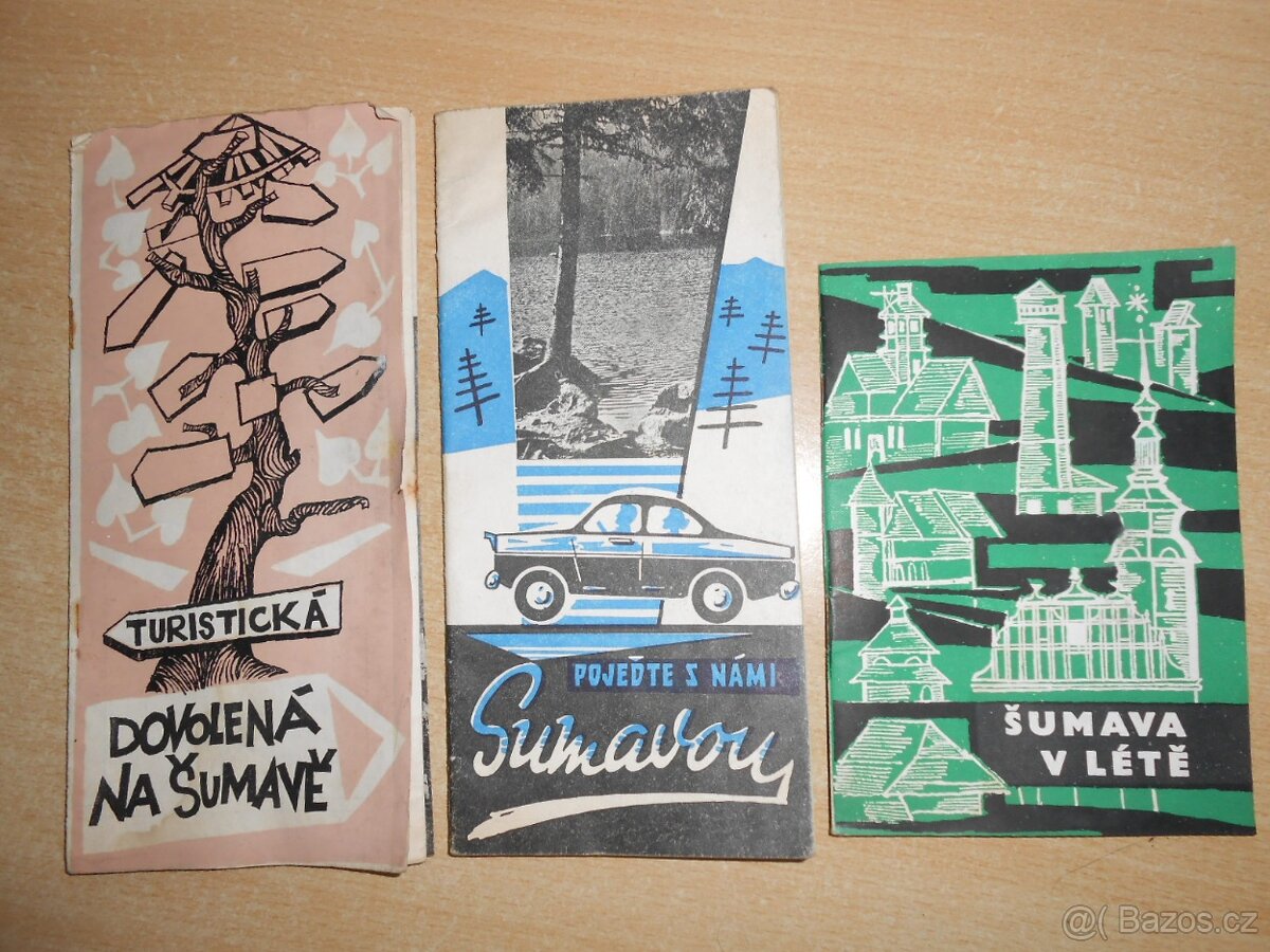 3x stará brožura ŠUMAVA rok 1961 - 1964 - použité -stav foto
