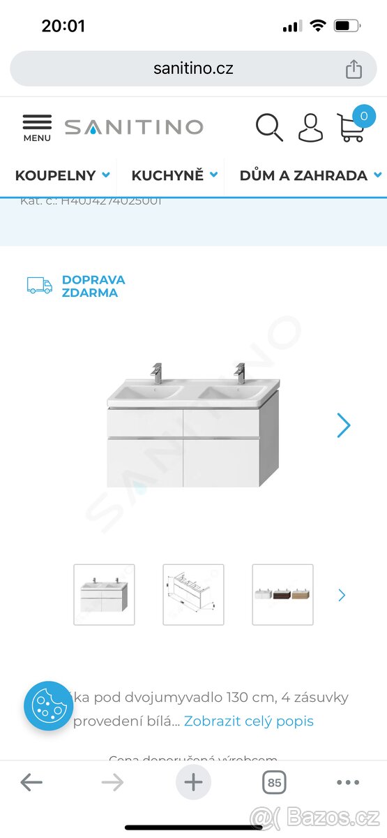 Skříňka pod dvojumyvadlo