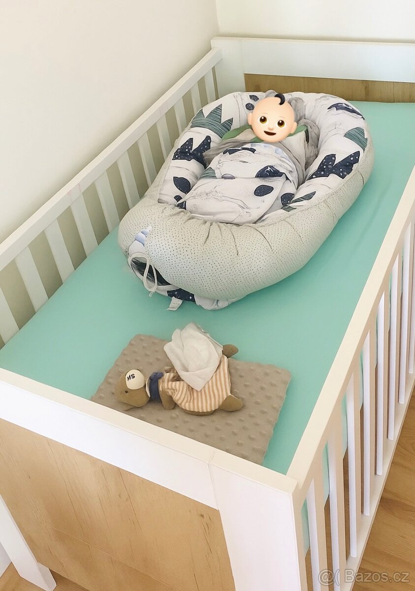Kvalitní dětská postýlka PAIDI 70×140 cm + matrace,rošt atd.
