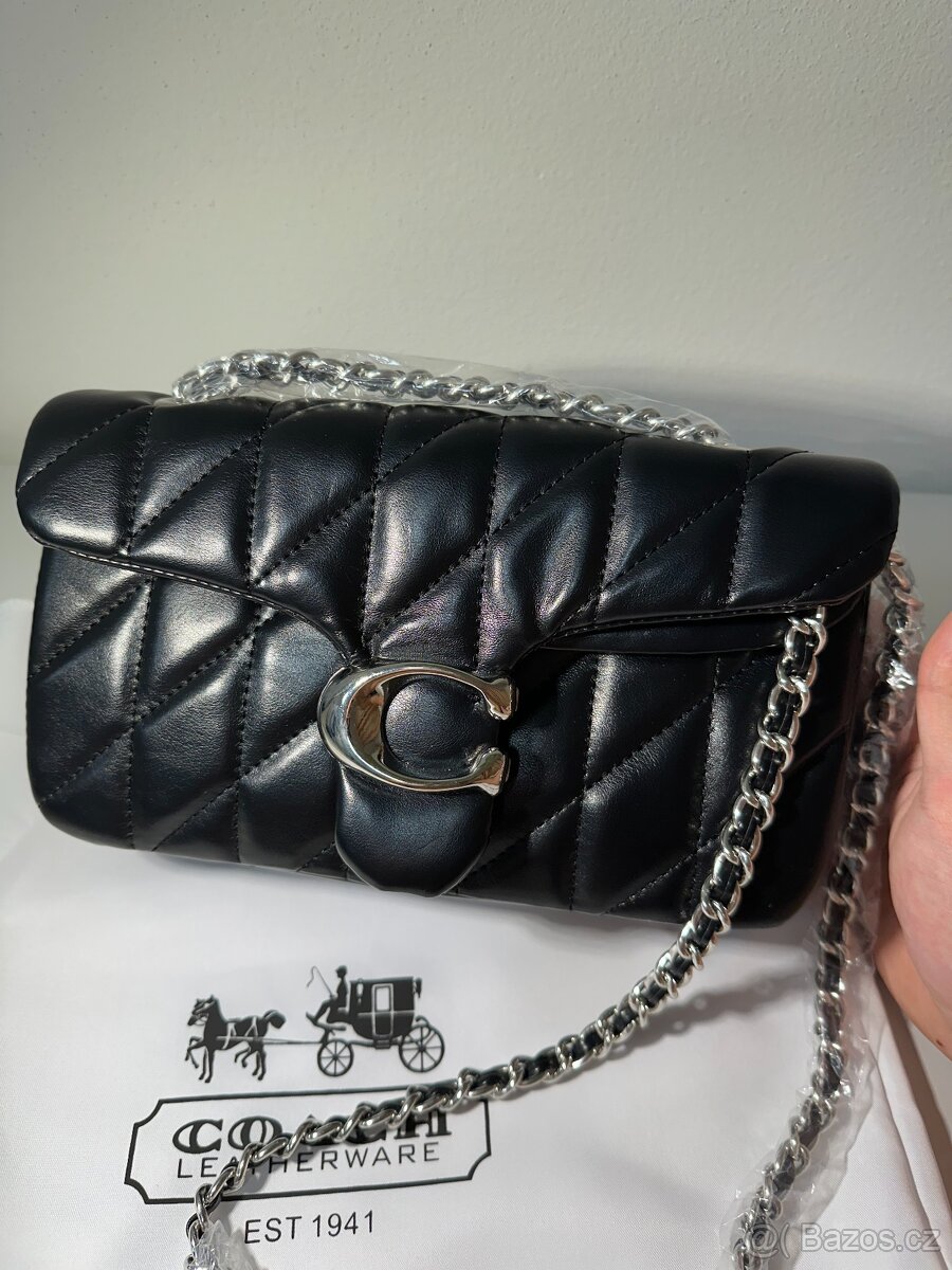 🖤 Exkluzivní prošívaná kožená kabelka Coach Tabby 26 s řetě