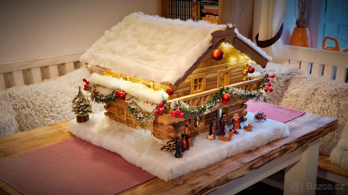Luxusní vánoční betlém – masivní dub, ruční práce