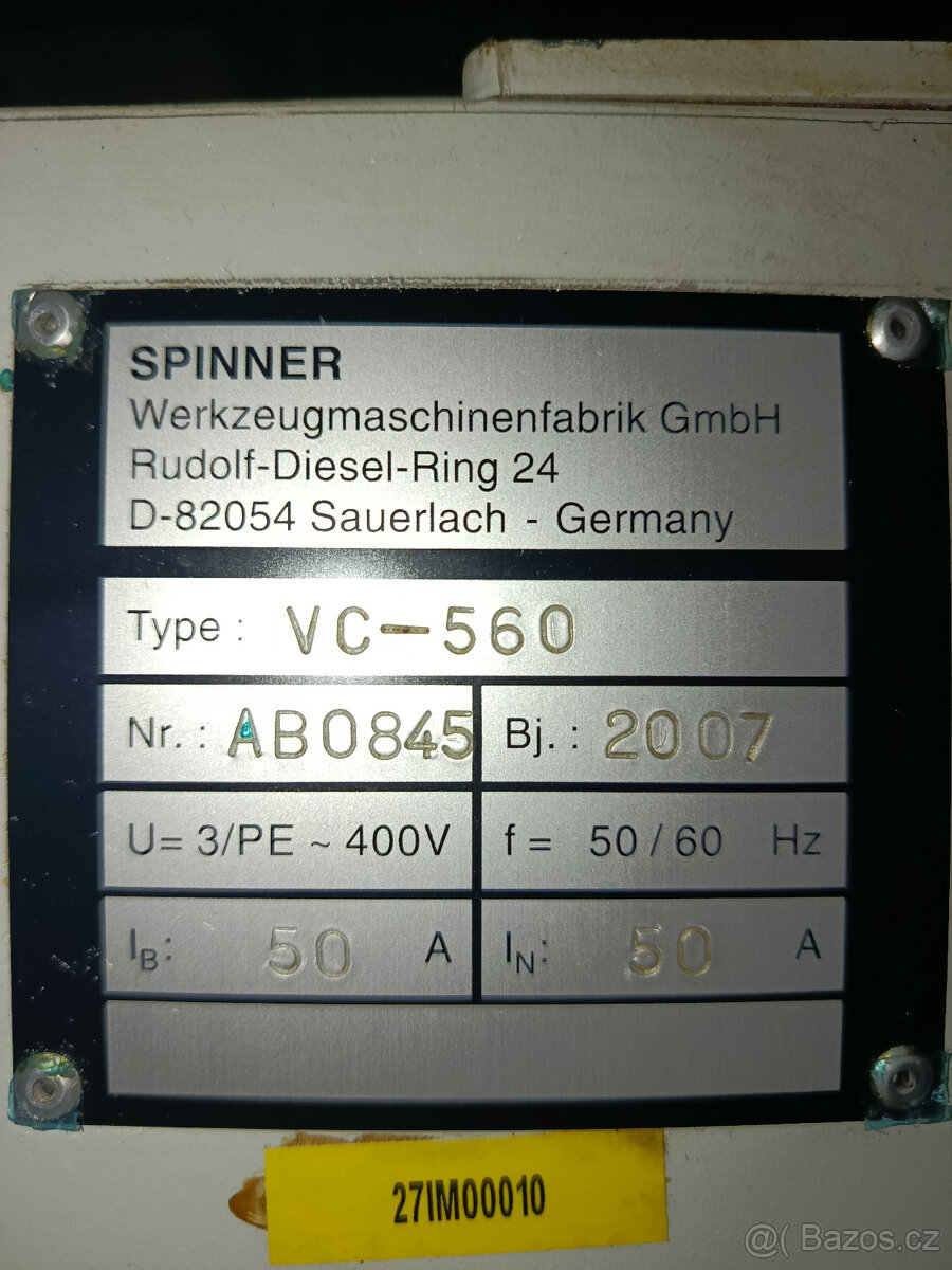 CNC obráběcí centrum SPINNER VC 560