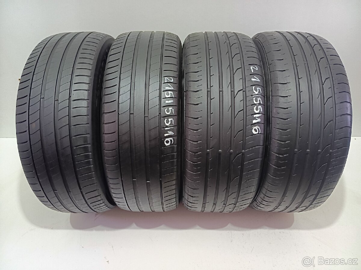 Letní pneu215/55/16 Continental+Michelin