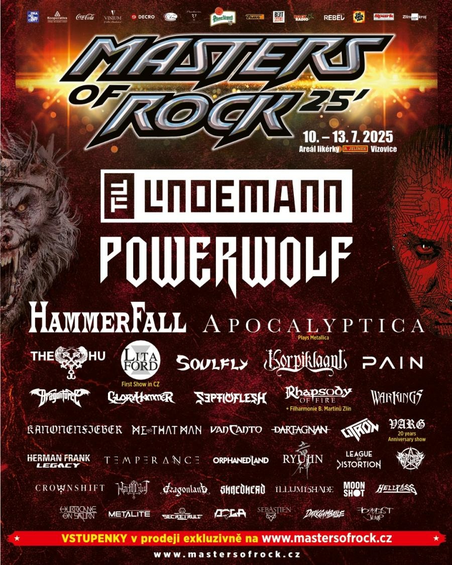 2 vstupenky na Masters of Rock tribuna GOLD