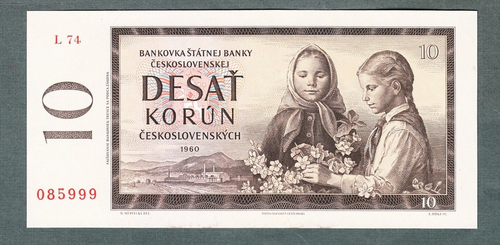 Staré bankovky 10 kč 1960 pěkný stav