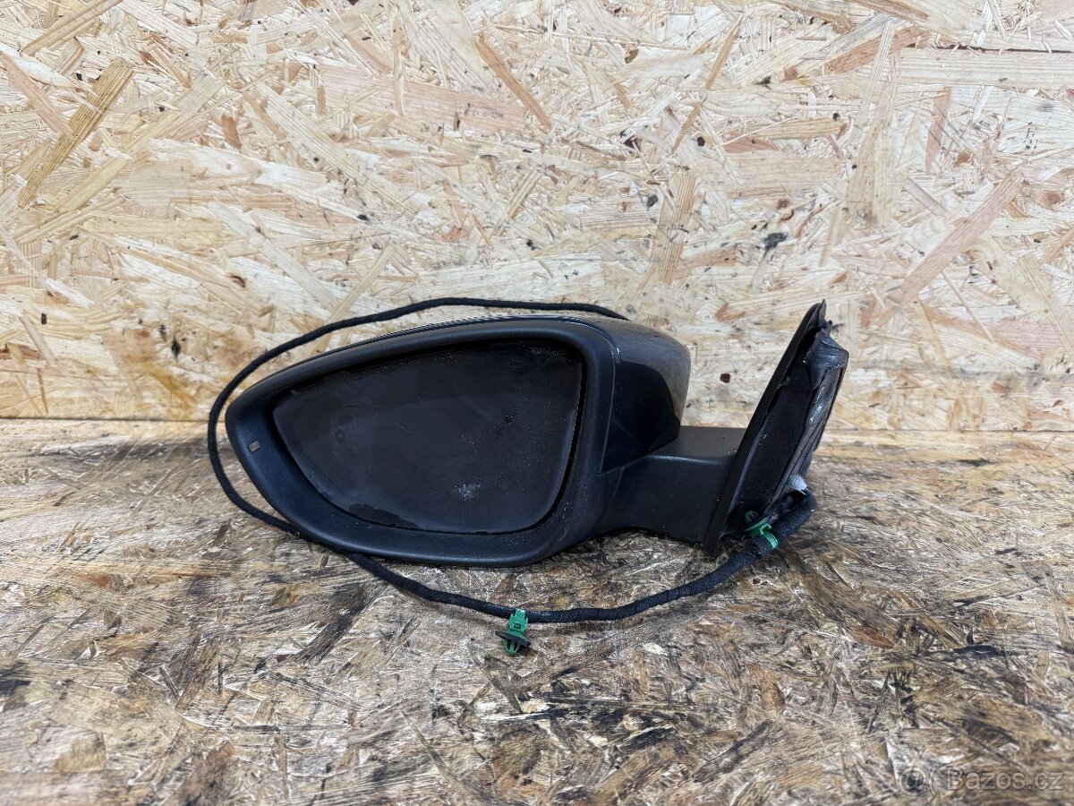 LEVÉ ZPĚTNÉ ZRCÁTKO VW PASSAT B7 7 PIN 3C0857933A ŠEDÁ