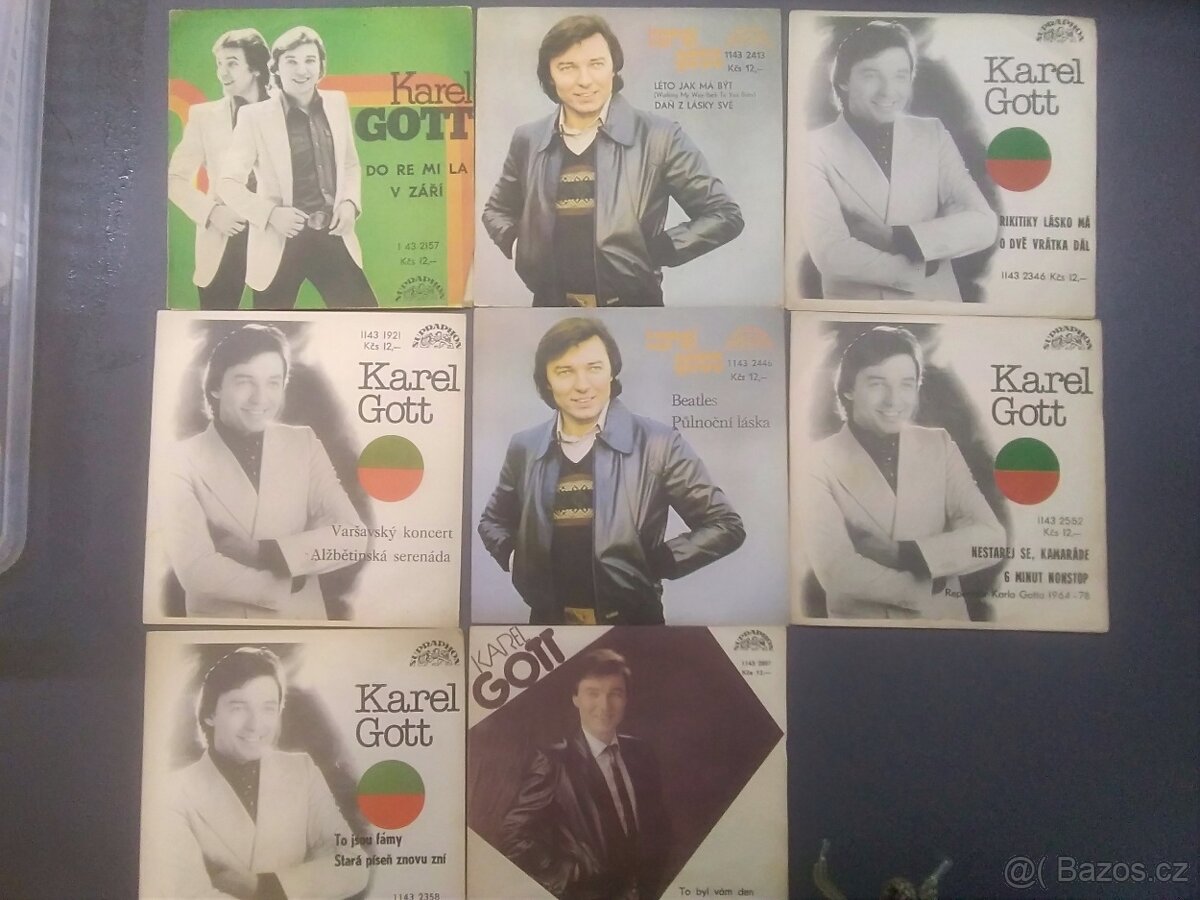 Karel Gott SP 8 ks, W.Matuška 7xSP, J.Laufer 3xSP