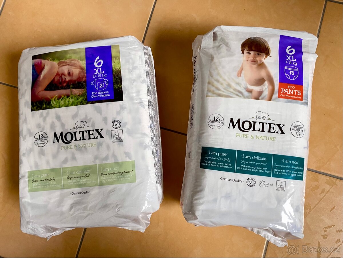 Dětské pleny a plenkové kalhotky Moltex vel. 6 XL