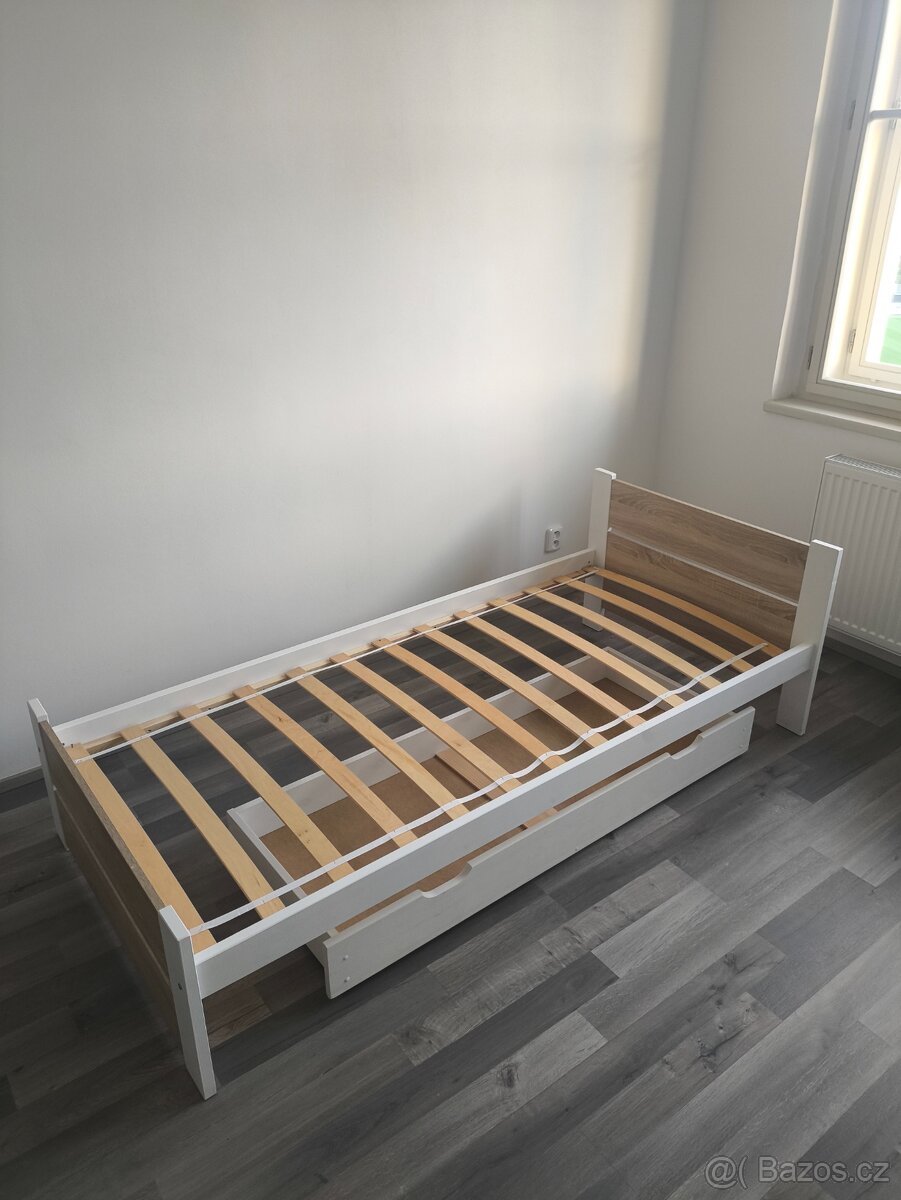 Postel 90x200 s úložným boxem pod postel