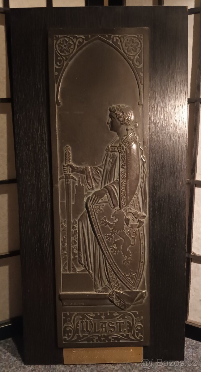 Mimořádná patriotická plaketa kov, od Konstantina buška.