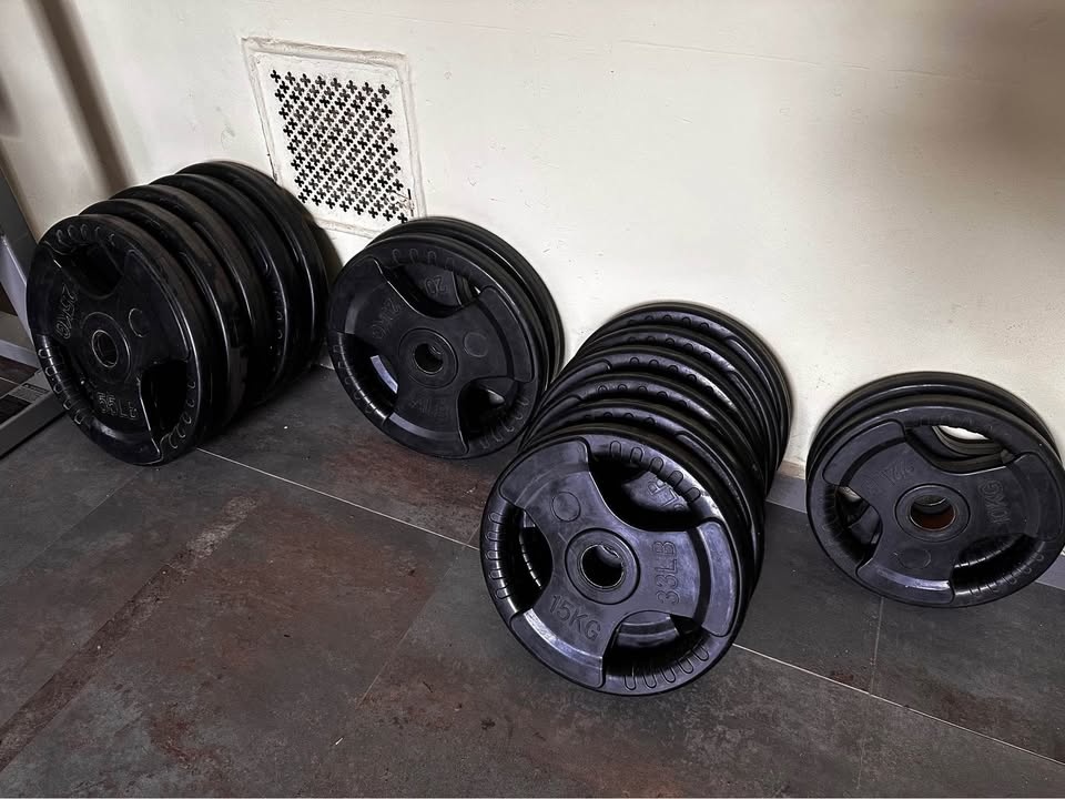 Prodám olympijské pogumované posilovací kotouče 50 mm
