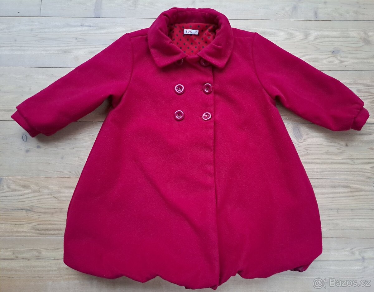 Tmavě červený flaušový kabát Havoc vel. 5-6 let
