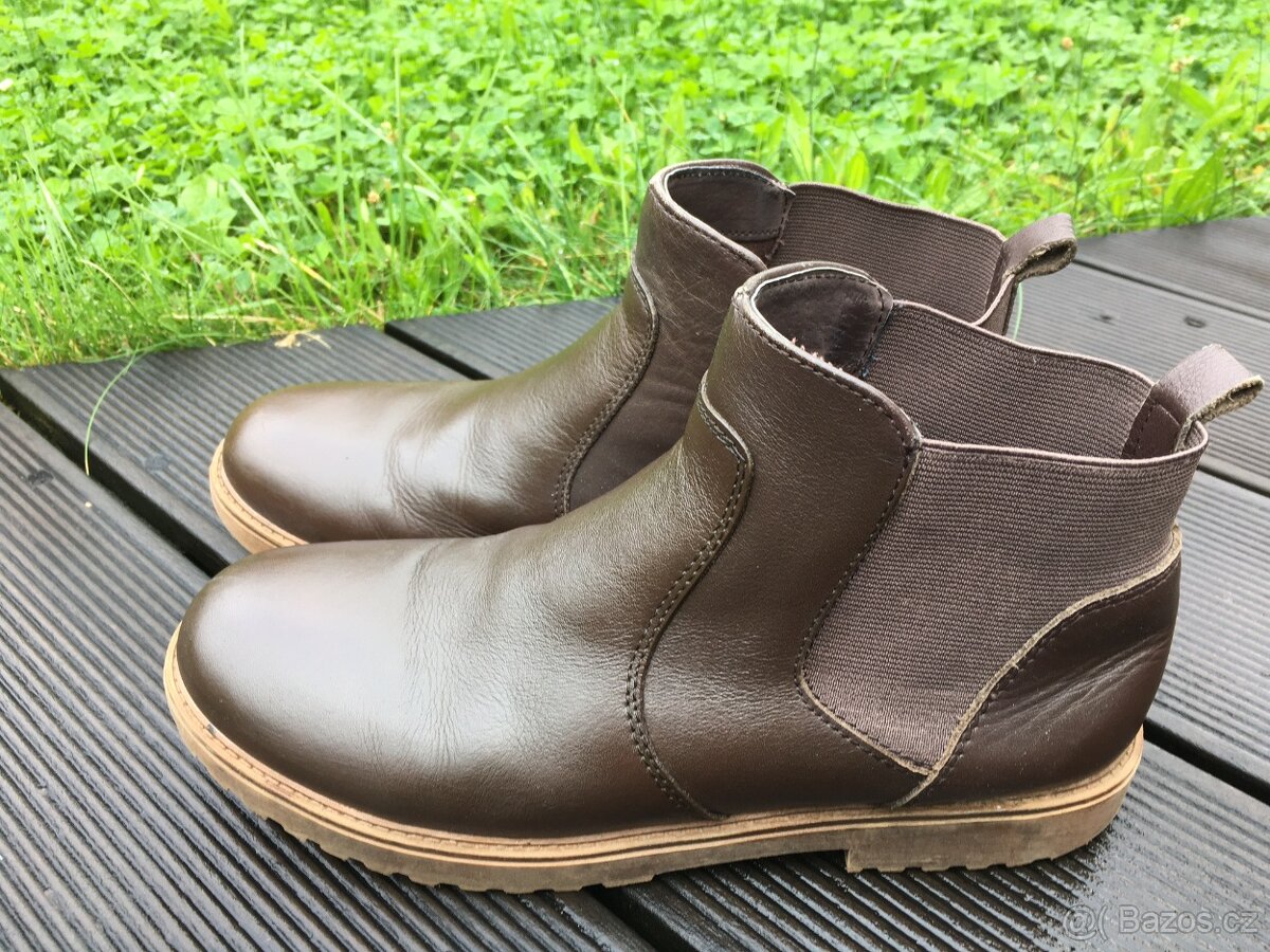 Hnědé kožené kotníkové boty Tchibo, vel. 40