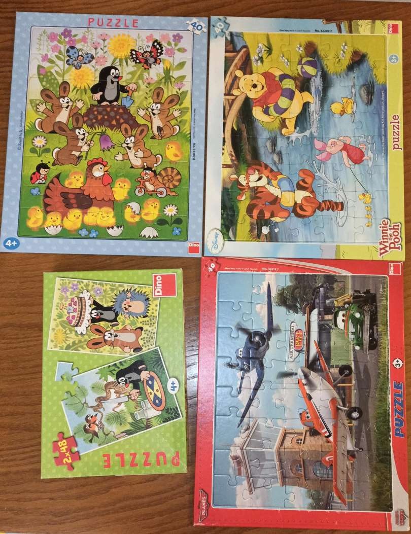 Puzzle Krteček, Medvídek Pú, Prášek Skočdopole - Dino